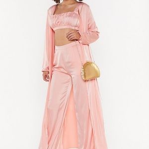 Nasty Gal Sleek of the Devil Satin Duster Jacket